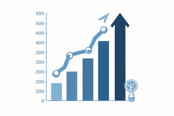 A bar graph showing website analytics and performance data.